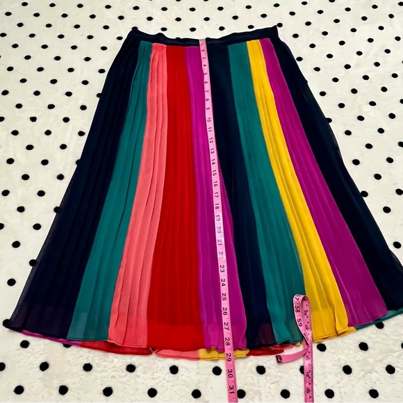 J. Crew Rainbow Sunburst Pleated Midi Skirt Size 6 - Picture 7 of 7